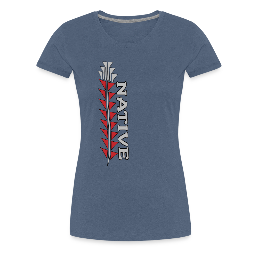 Native Sturgeon Vertical Women’s Premium T-Shirt - heather blue