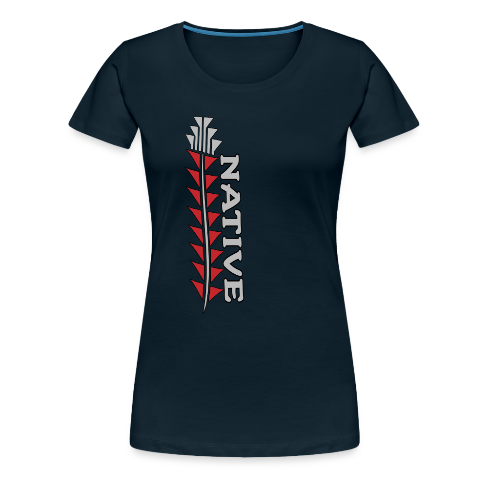 Native Sturgeon Vertical Women’s Premium T-Shirt - deep navy
