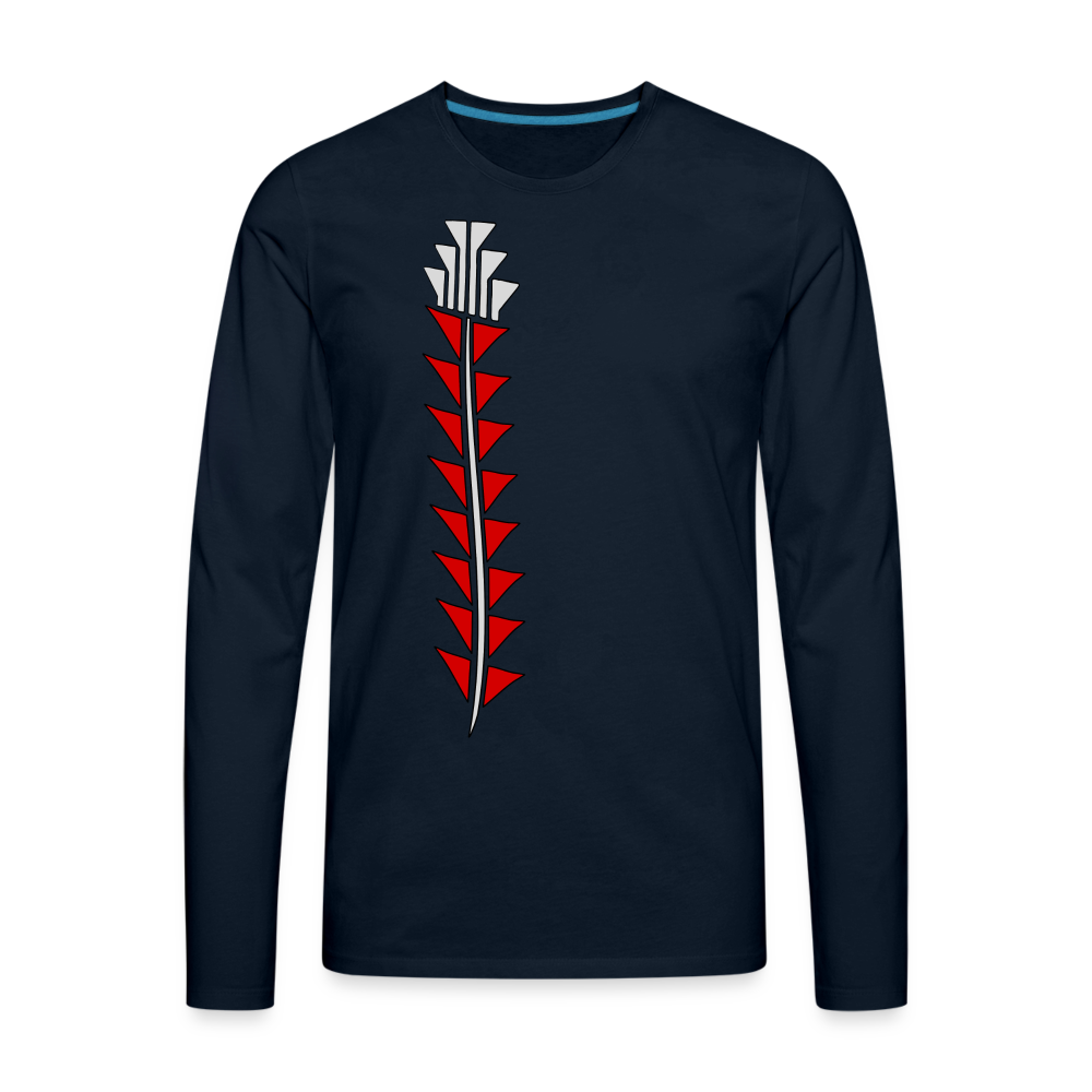 Red Sturgeon Men's Premium Long Sleeve T-Shirt - deep navy