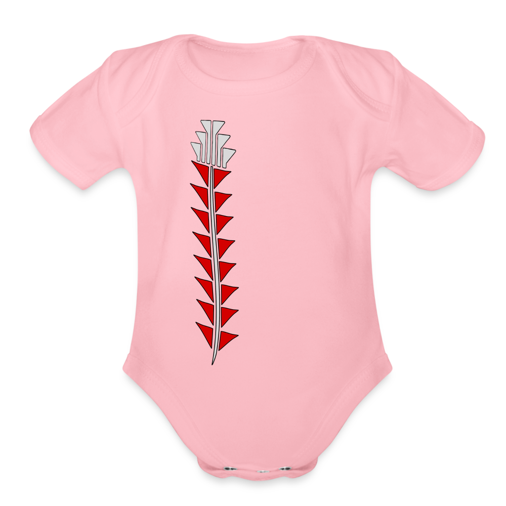 Red Sturgeon Organic Short Sleeve Baby Bodysuit - light pink