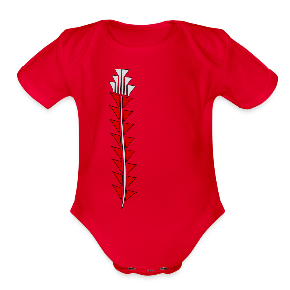 Red Sturgeon Organic Short Sleeve Baby Bodysuit - red