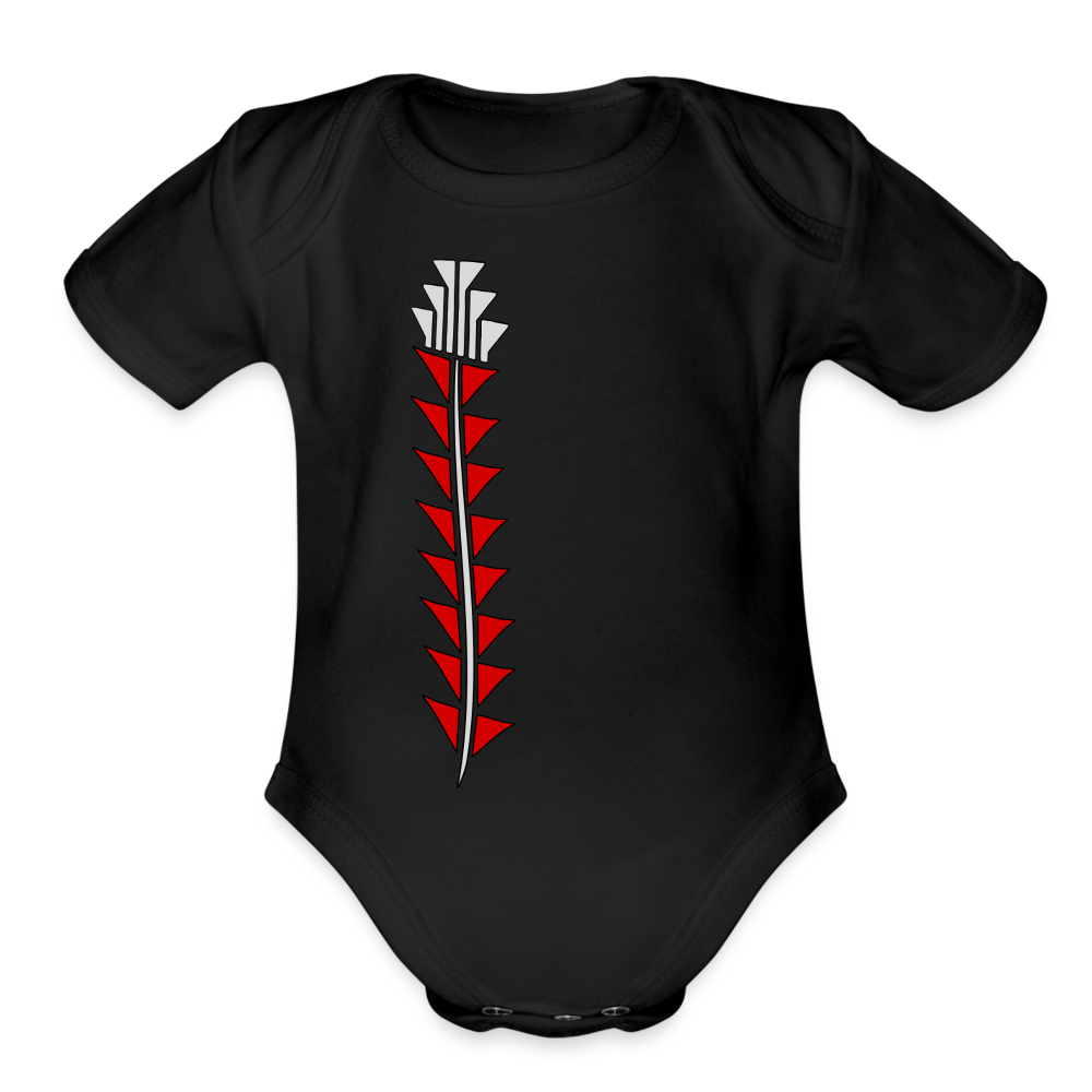 Red Sturgeon Organic Short Sleeve Baby Bodysuit - black