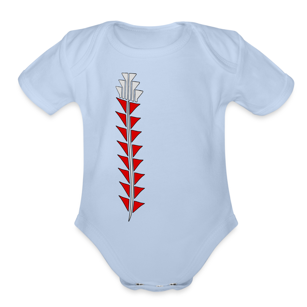 Red Sturgeon Organic Short Sleeve Baby Bodysuit - sky