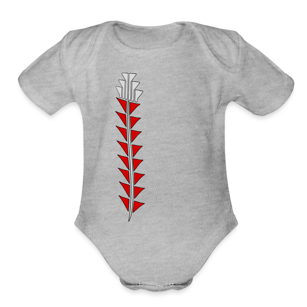 Red Sturgeon Organic Short Sleeve Baby Bodysuit - heather grey