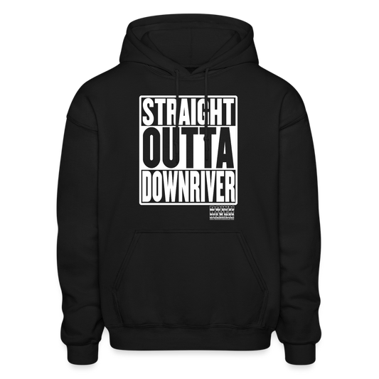 Straight Outta Downriver Gildan Heavy Blend Adult Hoodie - black