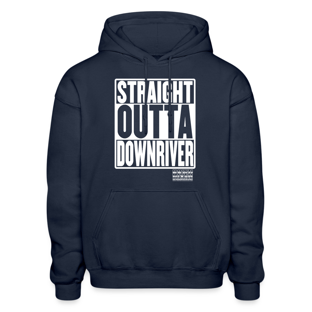 Straight Outta Downriver Gildan Heavy Blend Adult Hoodie - navy