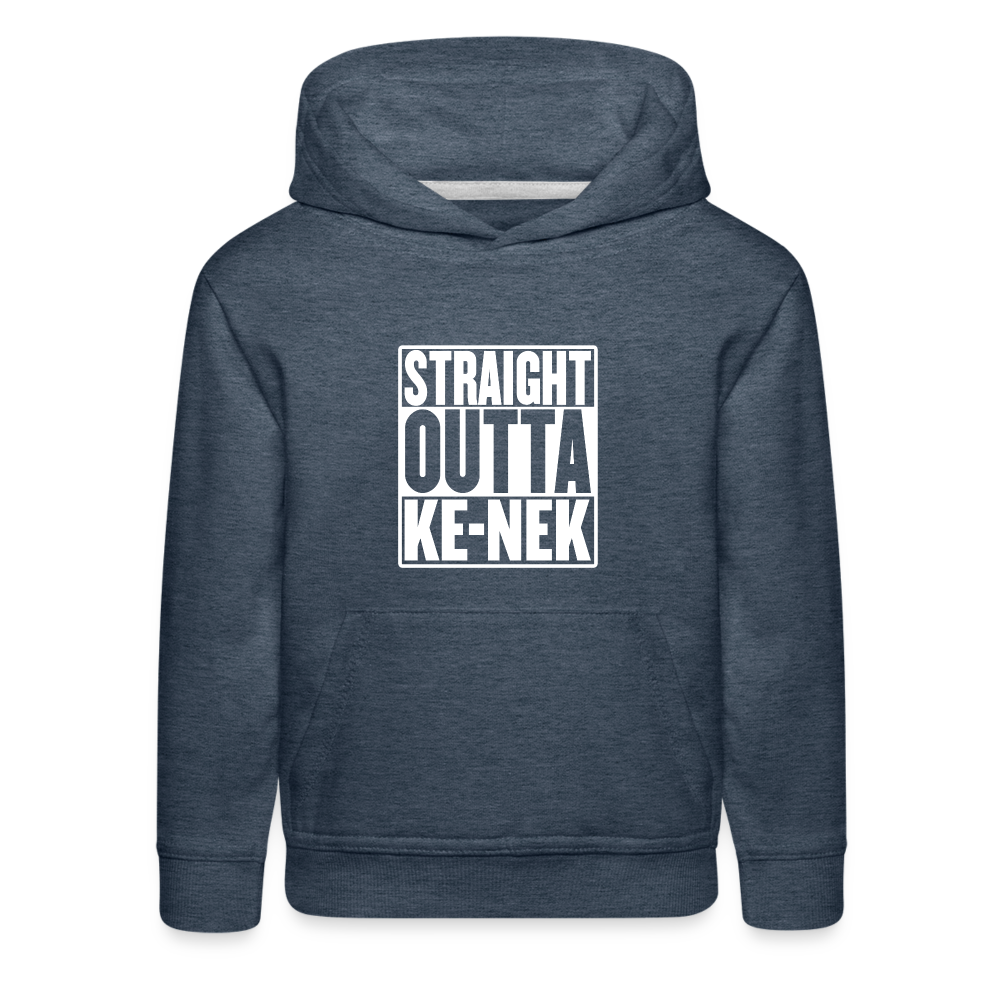 Straight Outta Ke-nek Kids‘ Premium Hoodie - heather denim