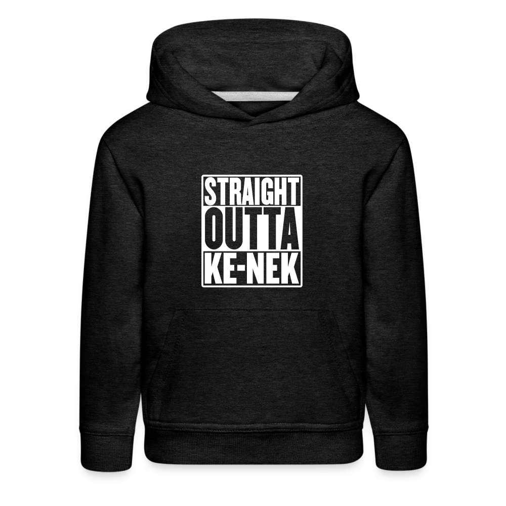 Straight Outta Ke-nek Kids‘ Premium Hoodie - charcoal grey