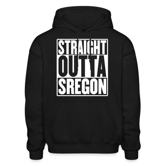 Straight Outta Sregon Gildan Heavy Blend Adult Hoodie - black