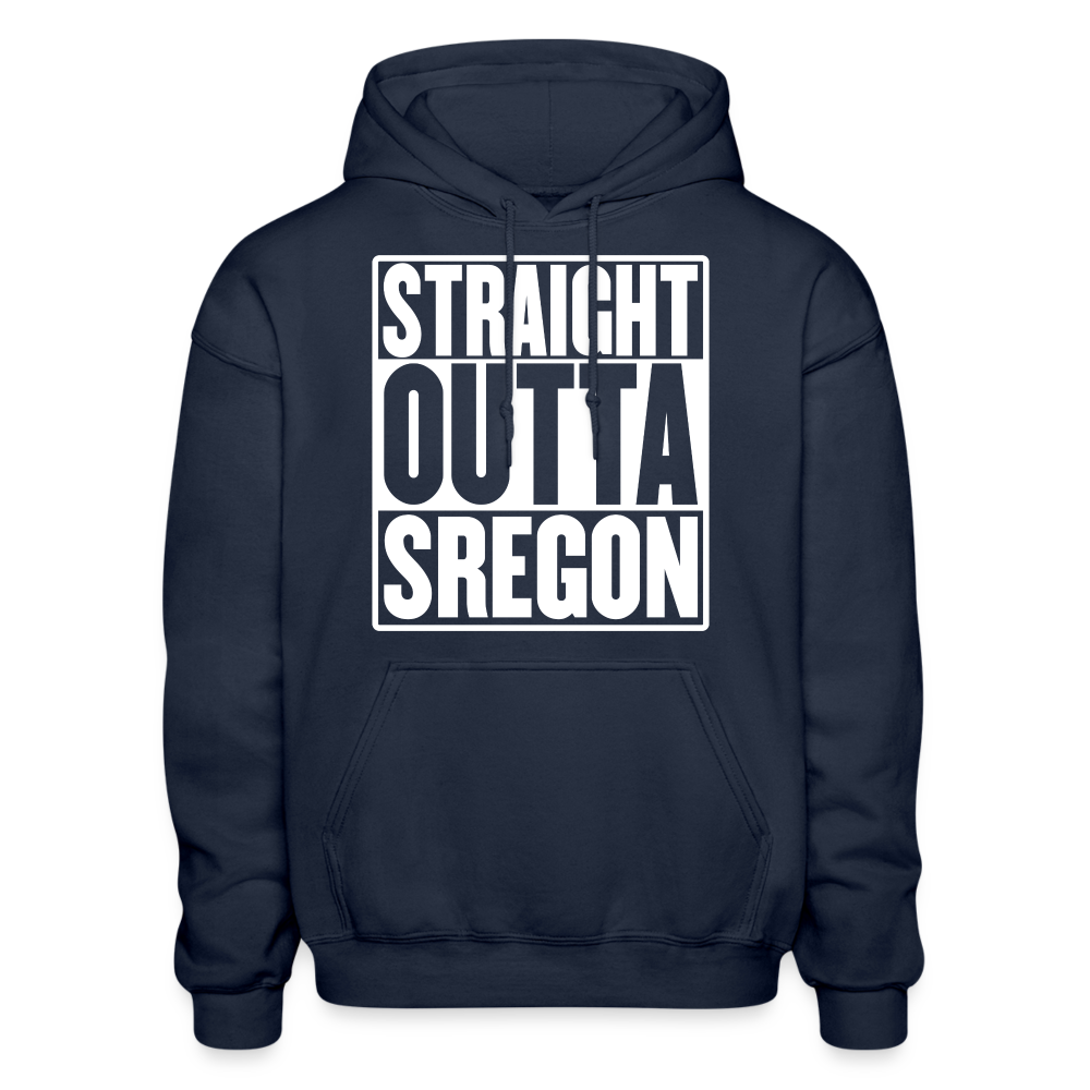 Straight Outta Sregon Gildan Heavy Blend Adult Hoodie - navy