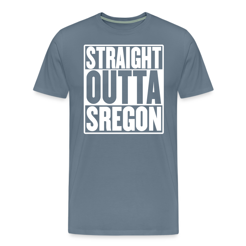 Straight Outta Sregon Men's Premium T-Shirt - steel blue