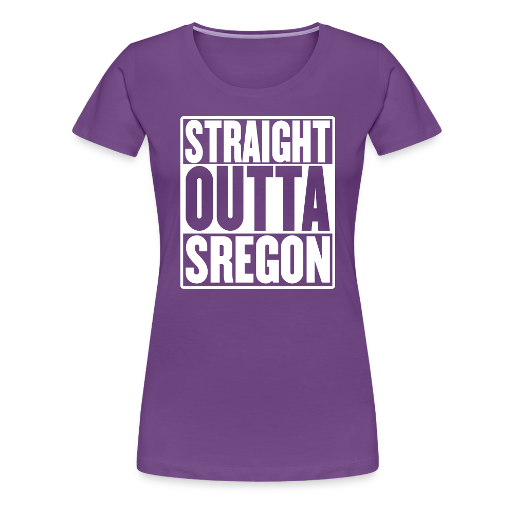 Straight Outta Sregon Women’s Premium T-Shirt - purple