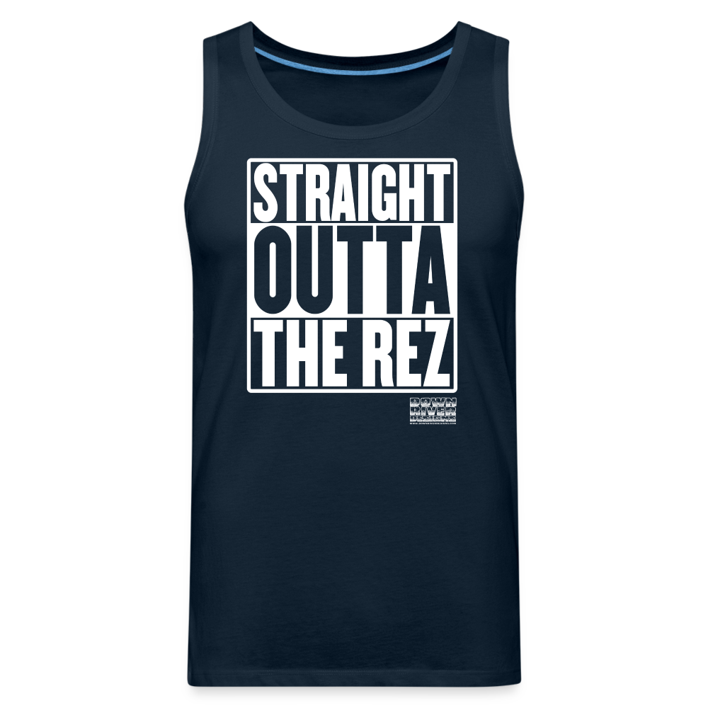 Straight Outta The Rez Men’s Premium Tank - deep navy