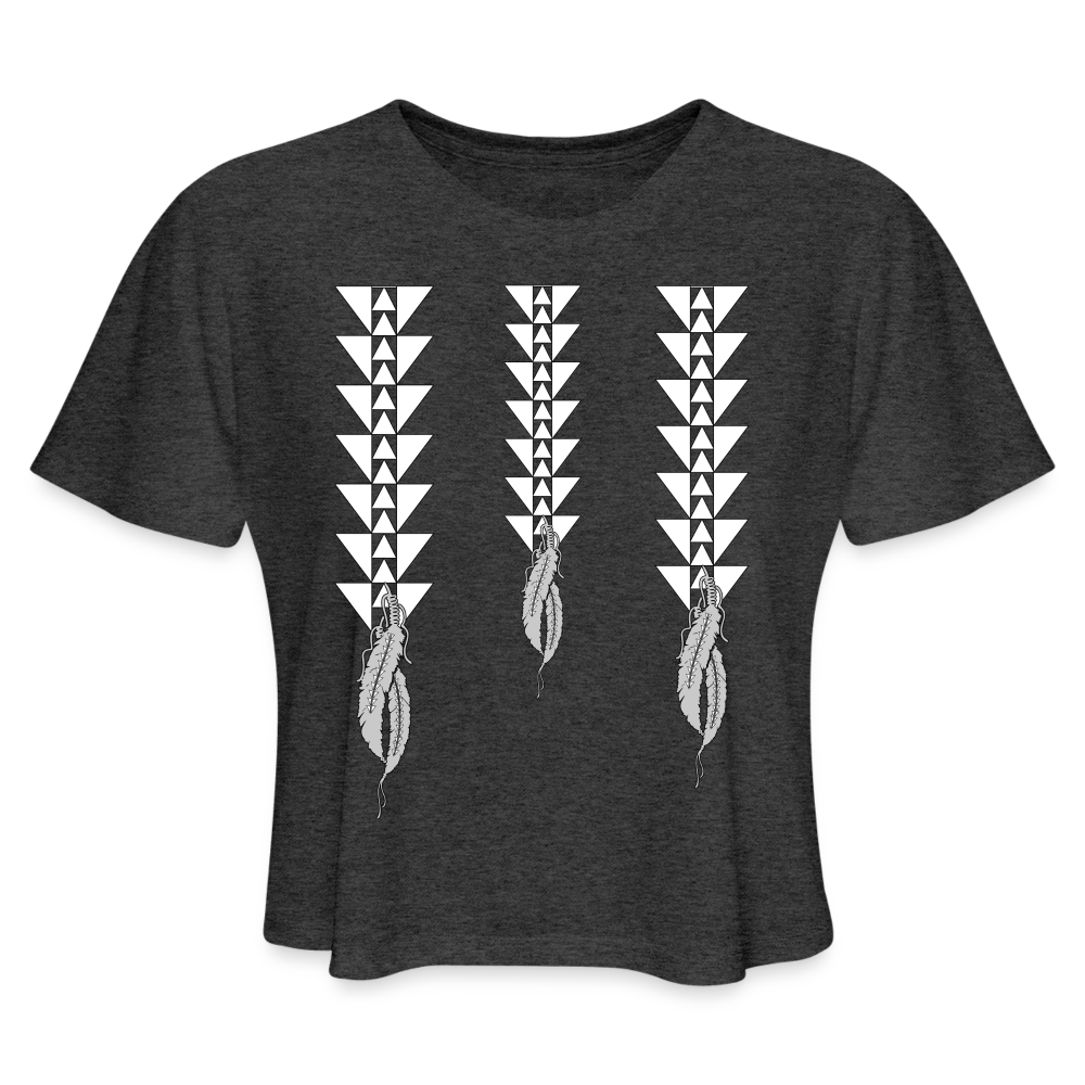 Sturgeon Feathers 2 Women's Cropped T-Shirt - deep heather