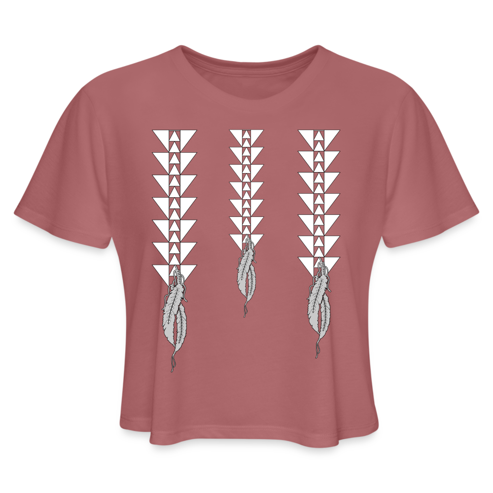 Sturgeon Feathers 2 Women's Cropped T-Shirt - mauve
