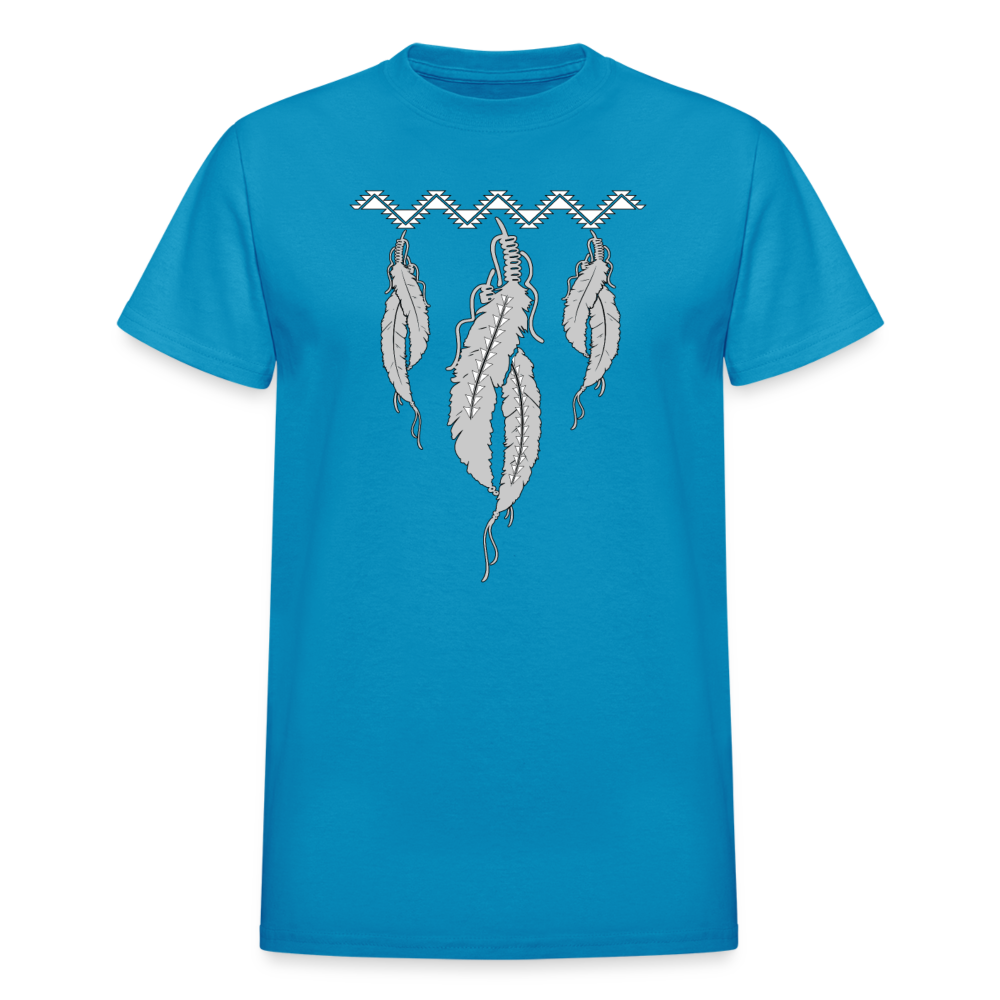 Sturgeon Feathers w Swallow Tail Ultra Cotton Adult T-Shirt - turquoise