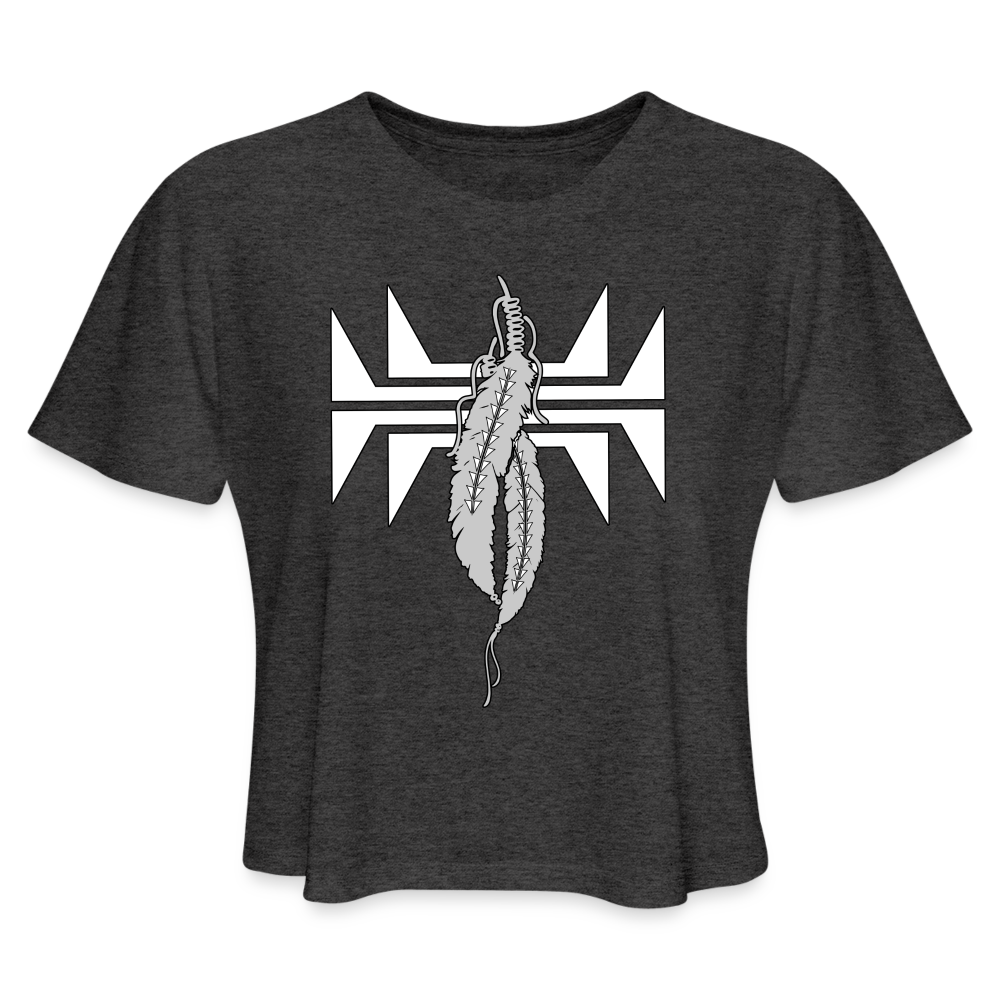 Sturgeon Feathers Women's Cropped T-Shirt - deep heather