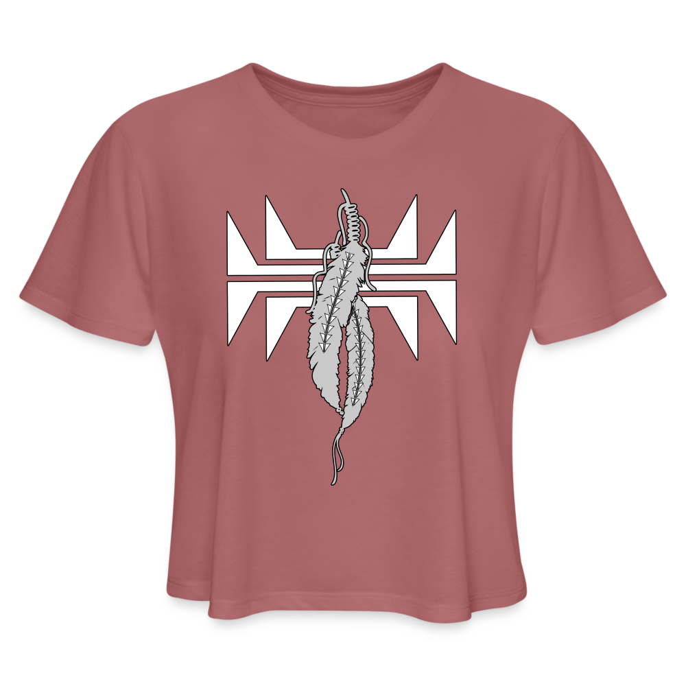 Sturgeon Feathers Women's Cropped T-Shirt - mauve