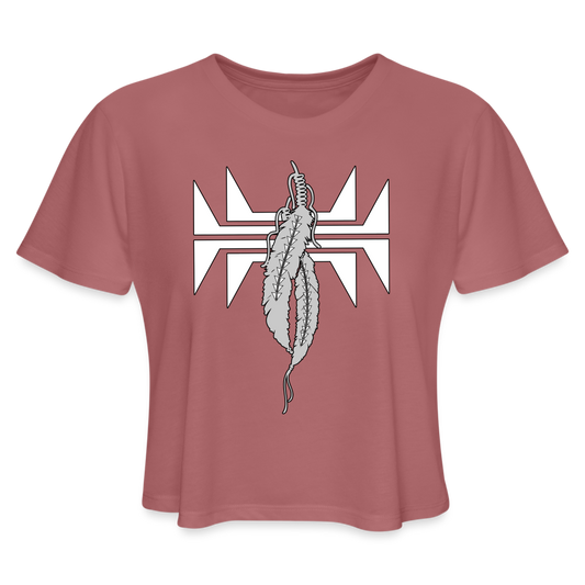 Sturgeon Feathers Women's Cropped T-Shirt - mauve