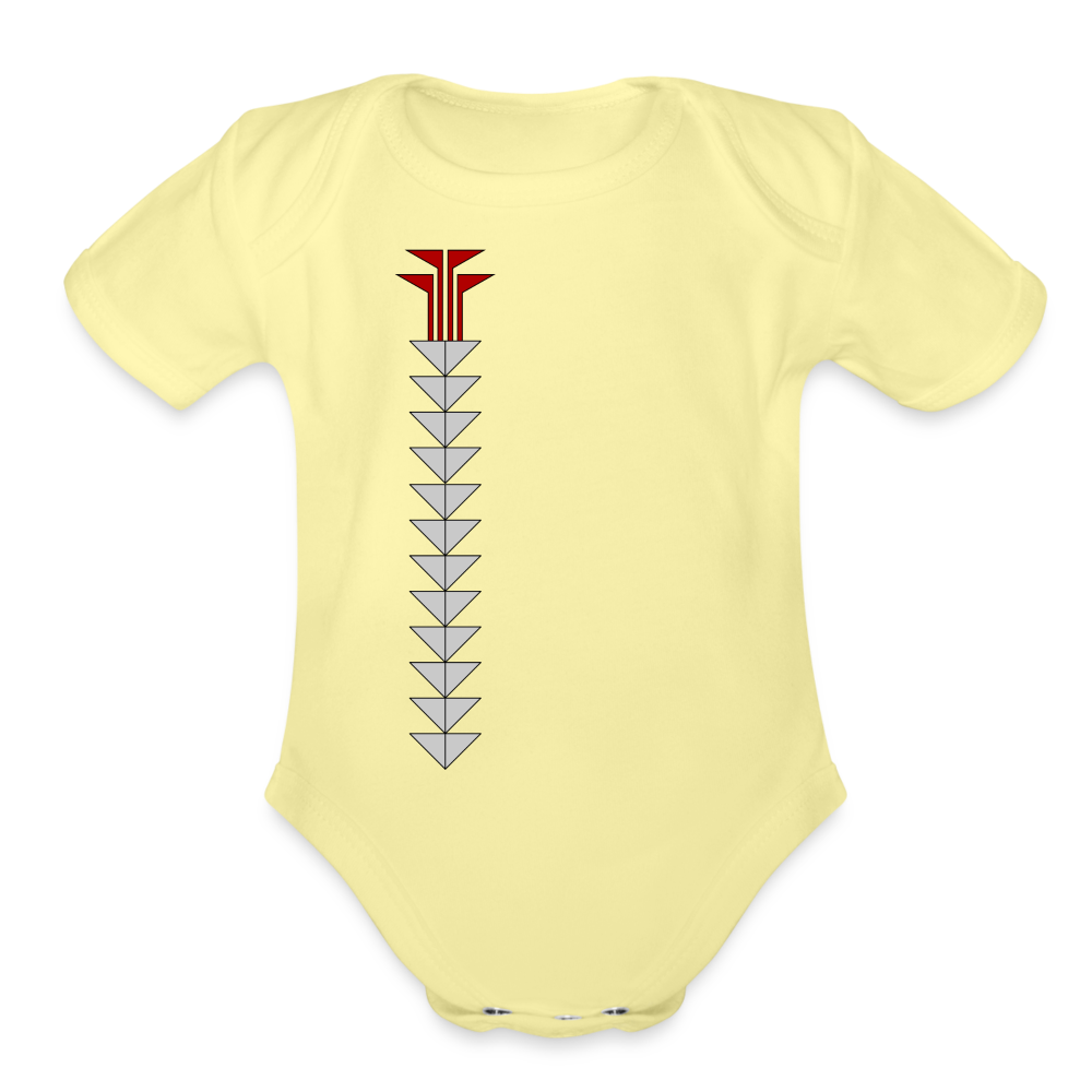 Sturgeon Side Organic Short Sleeve Baby Bodysuit - washed yellow