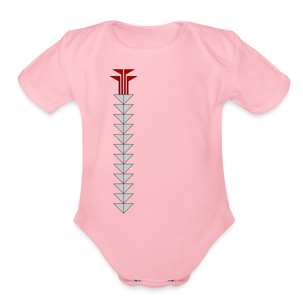 Sturgeon Side Organic Short Sleeve Baby Bodysuit - light pink