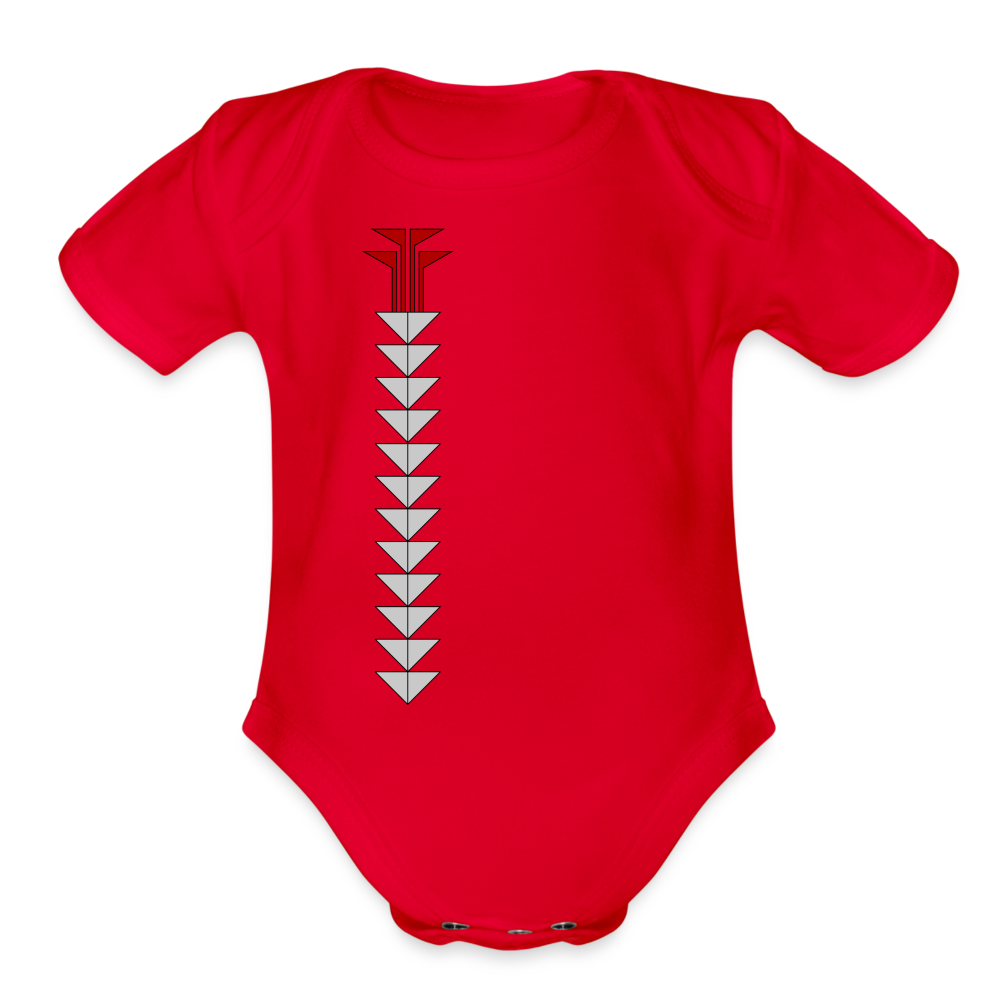 Sturgeon Side Organic Short Sleeve Baby Bodysuit - red