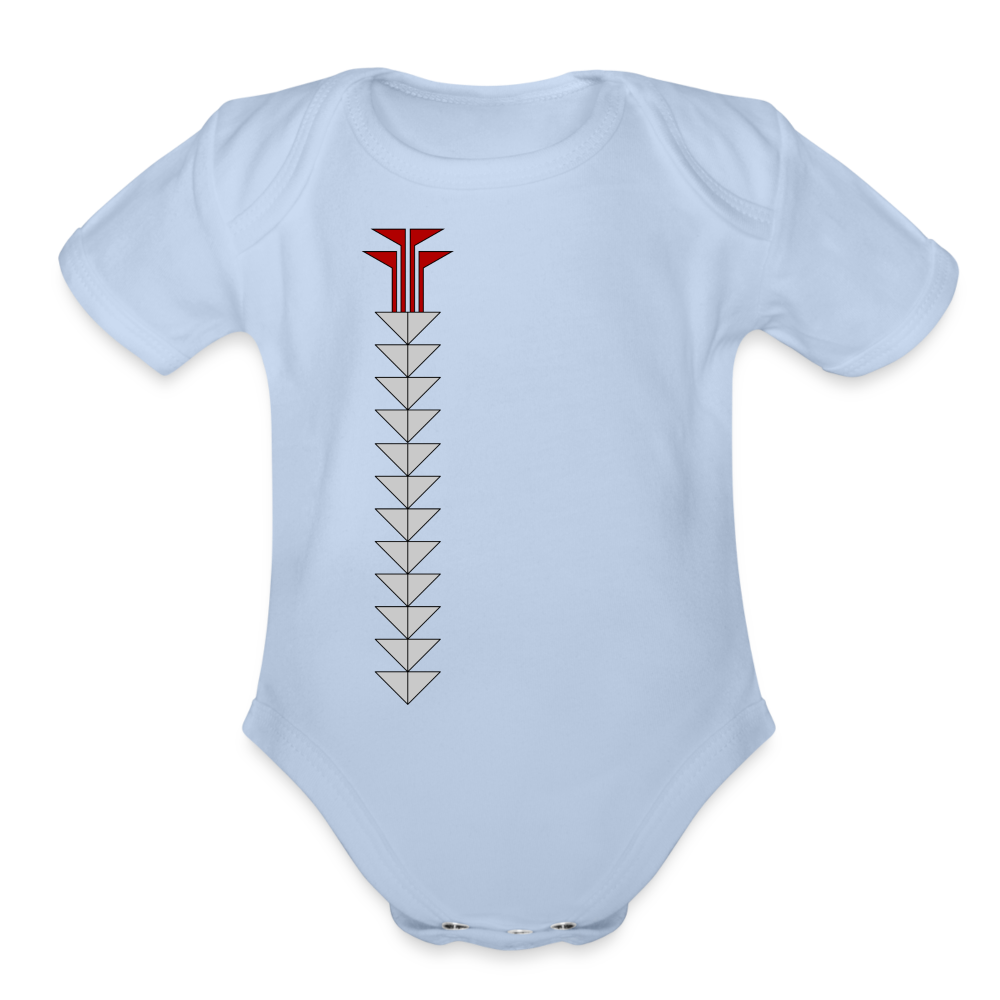 Sturgeon Side Organic Short Sleeve Baby Bodysuit - sky