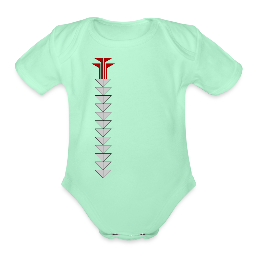 Sturgeon Side Organic Short Sleeve Baby Bodysuit - light mint