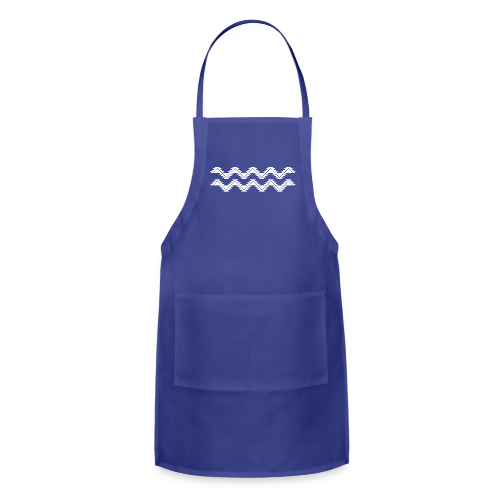 Swallowtail Adjustable Apron - royal blue