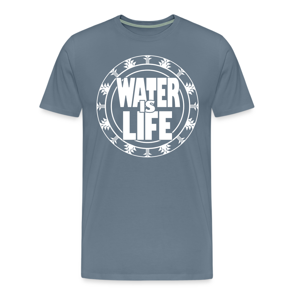 Water Is Life Men's Premium T-Shirt - steel blue