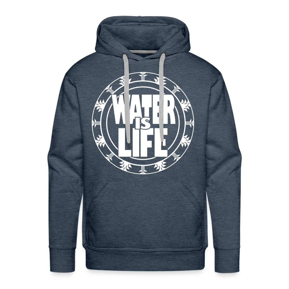 Water Is Life Men’s Premium Hoodie - heather denim