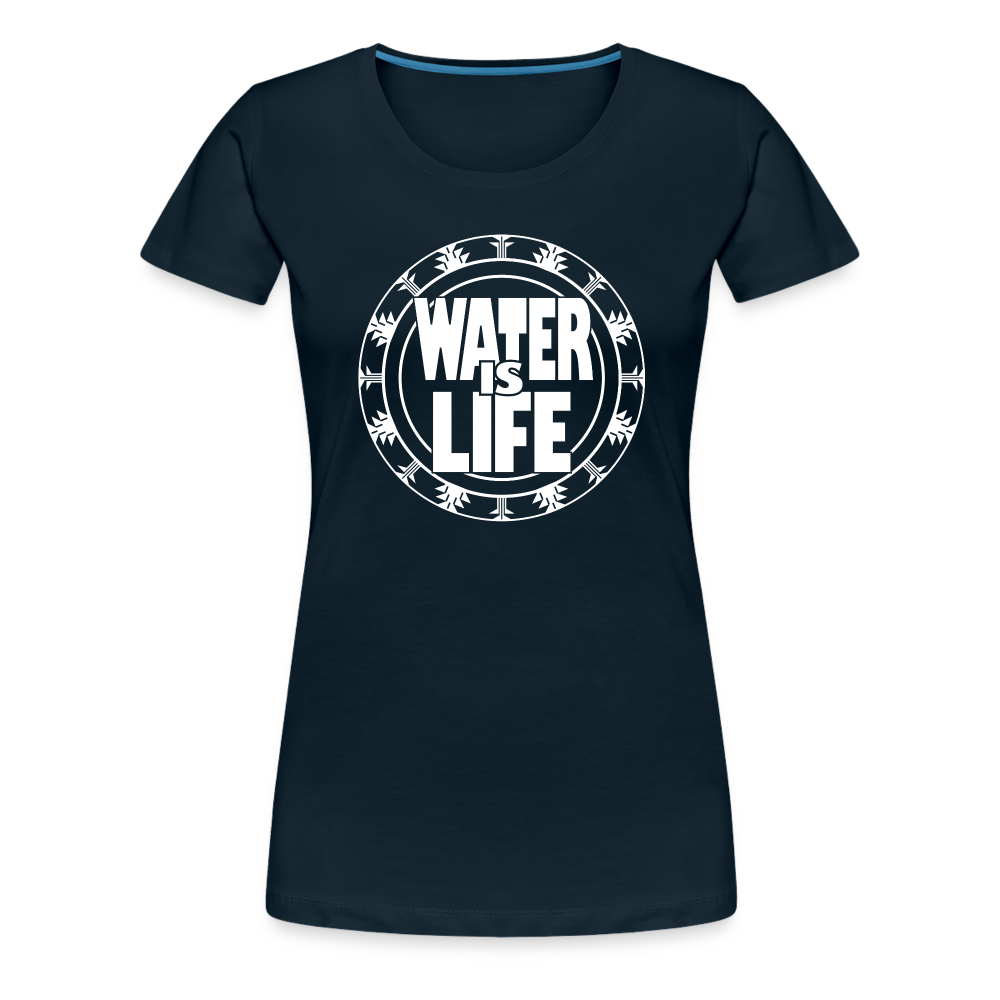 Water Is Life Women’s Premium T-Shirt - deep navy