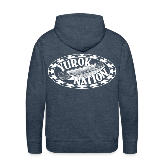 Yurok Nation Canoe Men’s Premium Hoodie - heather denim