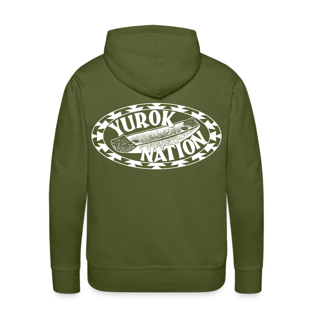 Yurok Nation Canoe Men’s Premium Hoodie - olive green