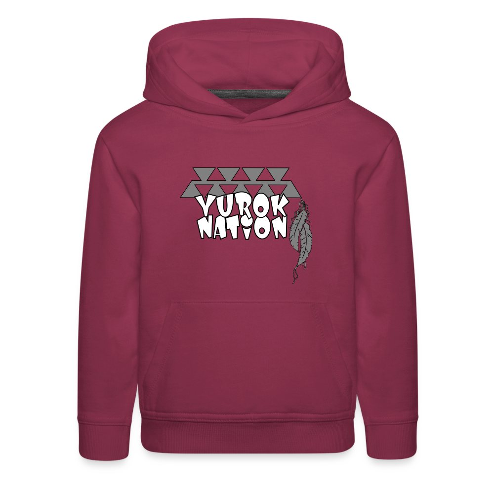 Yurok Nation LR Kids‘ Premium Hoodie - burgundy