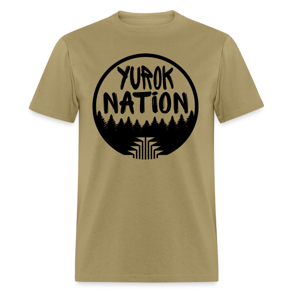 Yurok Nation Round Emblem Short-Sleeve T-Shirt - khaki