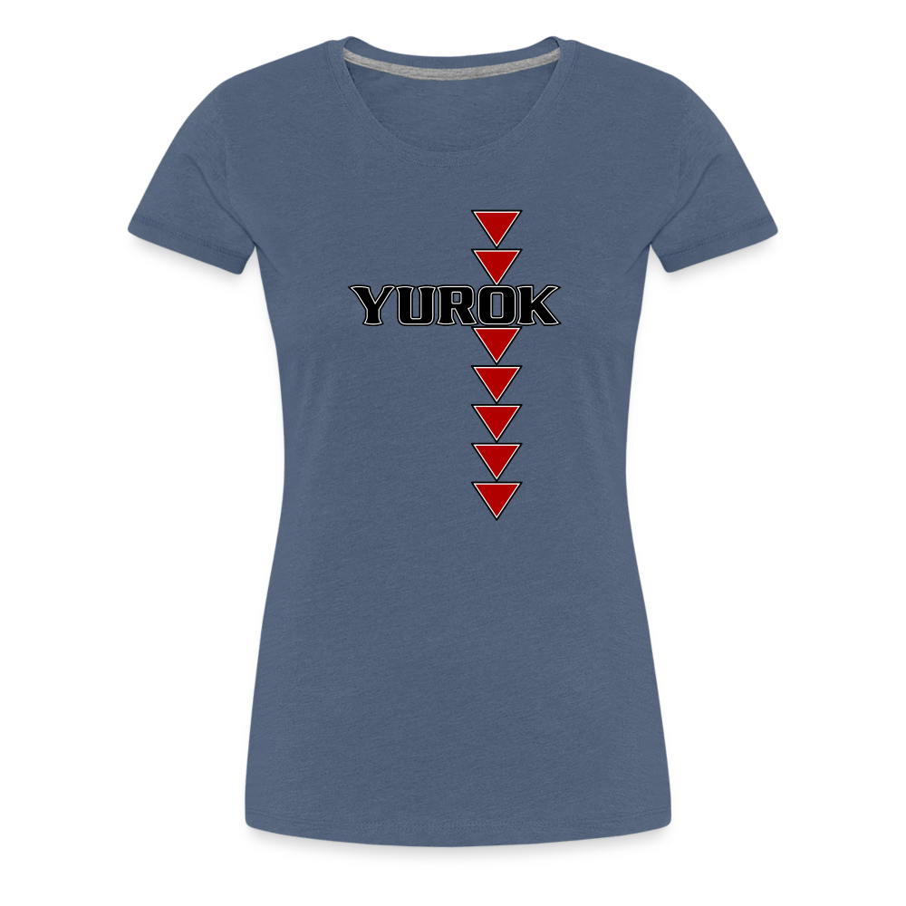 Yurok Sturgeon Back Women’s Premium T-Shirt - heather blue