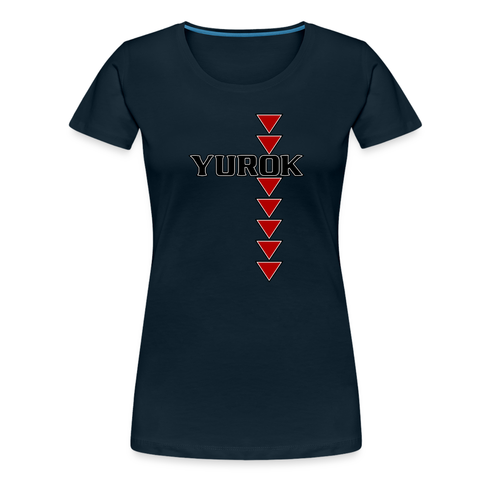 Yurok Sturgeon Back Women’s Premium T-Shirt - deep navy