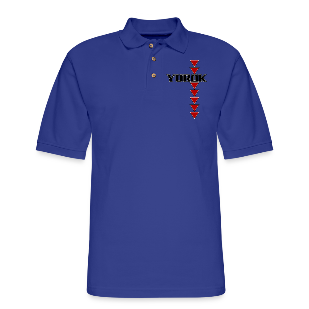 Yurok Sturgeon Men's Pique Polo Shirt - royal blue