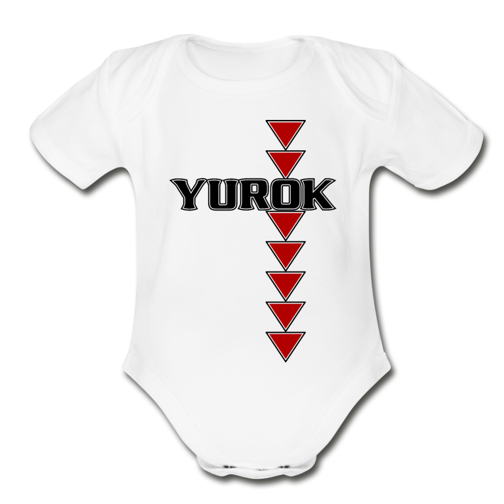 Yurok Sturgeon Back Organic Short Sleeve Baby Bodysuit - white
