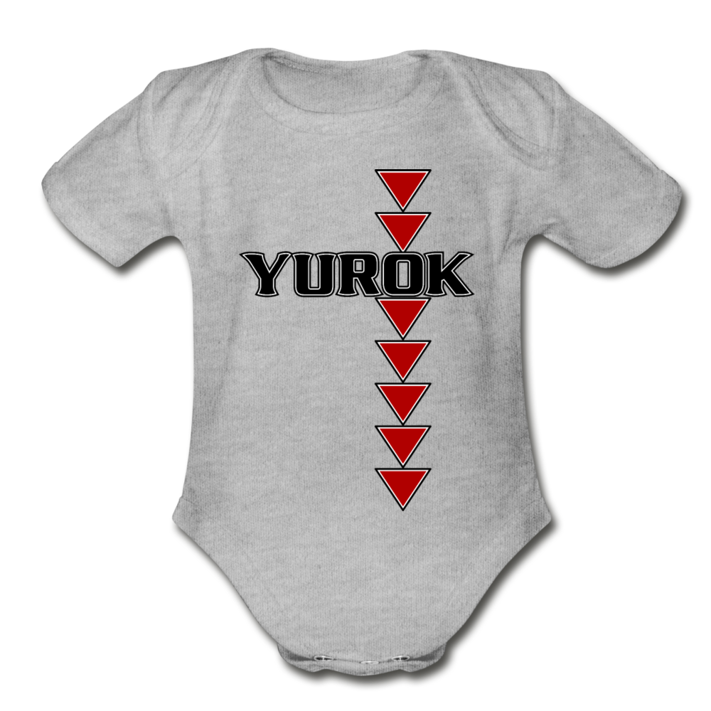 Yurok Sturgeon Back Organic Short Sleeve Baby Bodysuit - heather grey