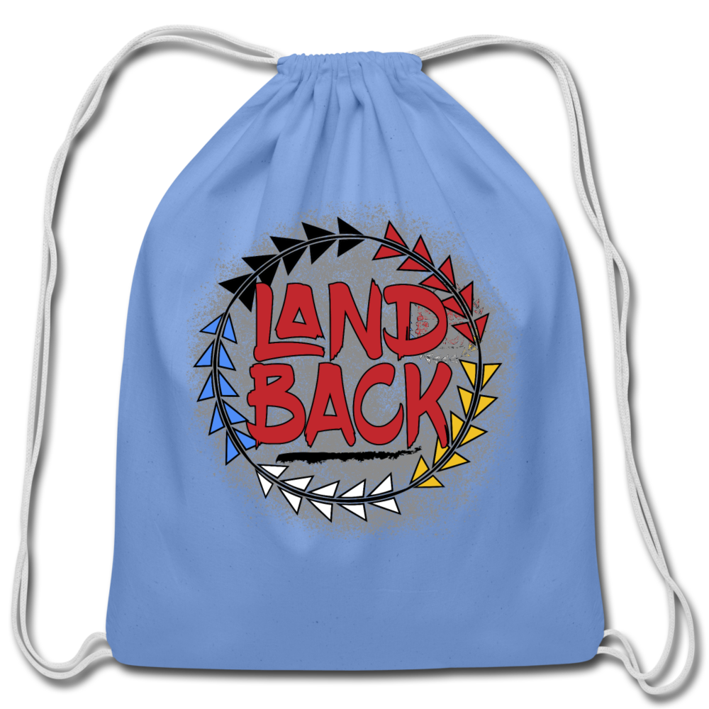 #LandBack Cotton Drawstring Bag - carolina blue