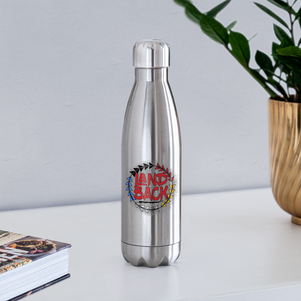#LandBack Insulated Stainless Steel Water Bottle - silver