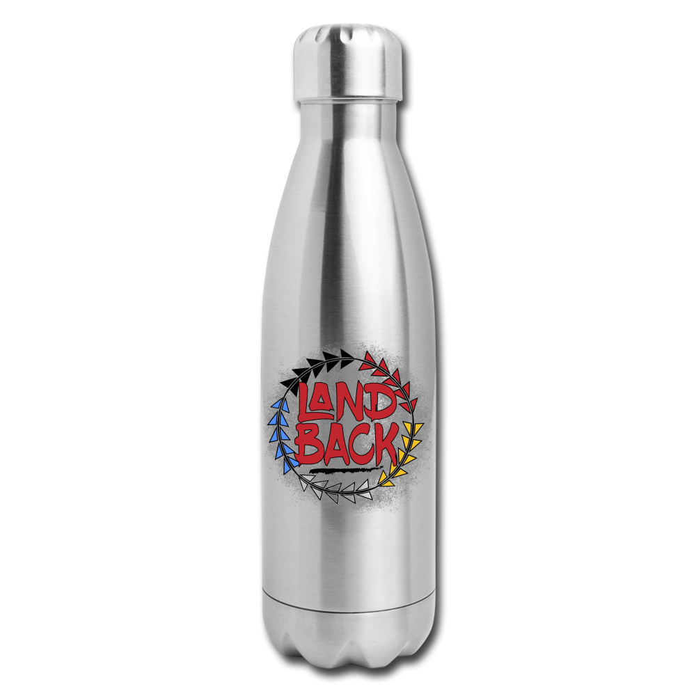 #LandBack Insulated Stainless Steel Water Bottle - silver