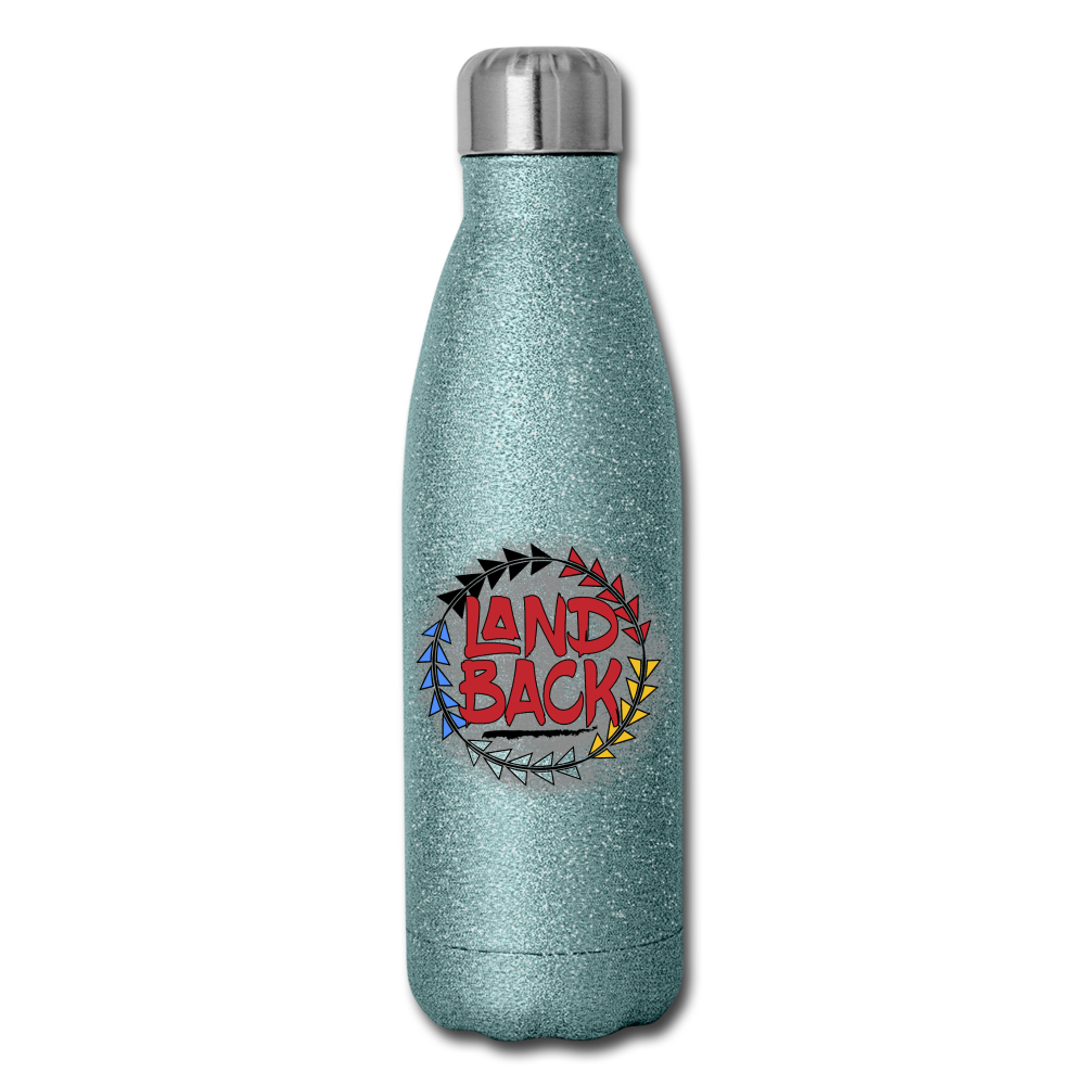 #LandBack Insulated Stainless Steel Water Bottle - turquoise glitter