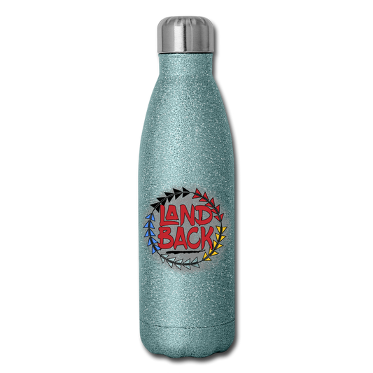 #LandBack Insulated Stainless Steel Water Bottle - turquoise glitter