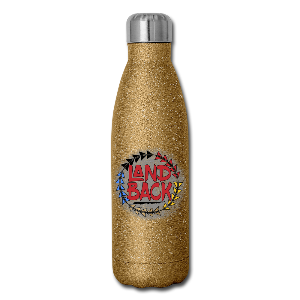 #LandBack Insulated Stainless Steel Water Bottle - gold glitter