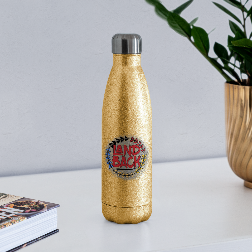 #LandBack Insulated Stainless Steel Water Bottle - gold glitter