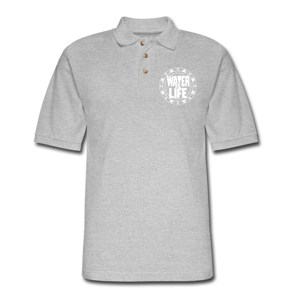 Water Is Life Men's Pique Polo Shirt - heather gray